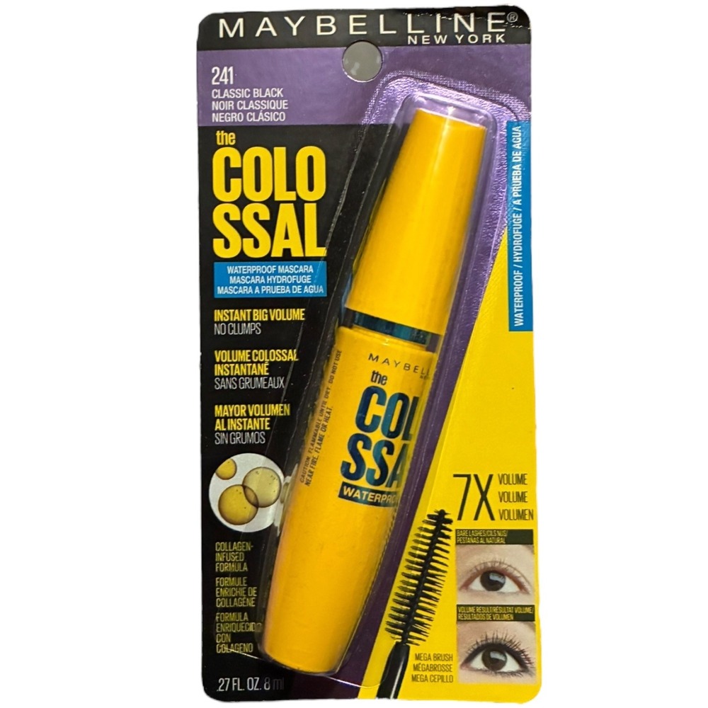 Maybelline The Colossal Waterproof Mascara 241 Classic Black New In‎ Box